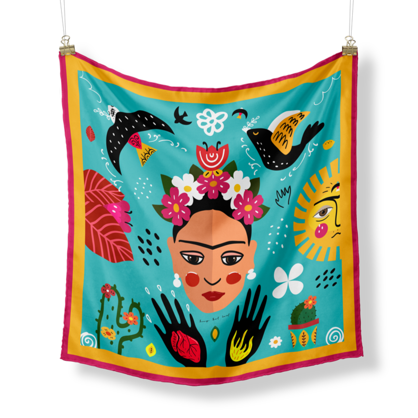 Frida Kahlo Inspired Silk Scarf