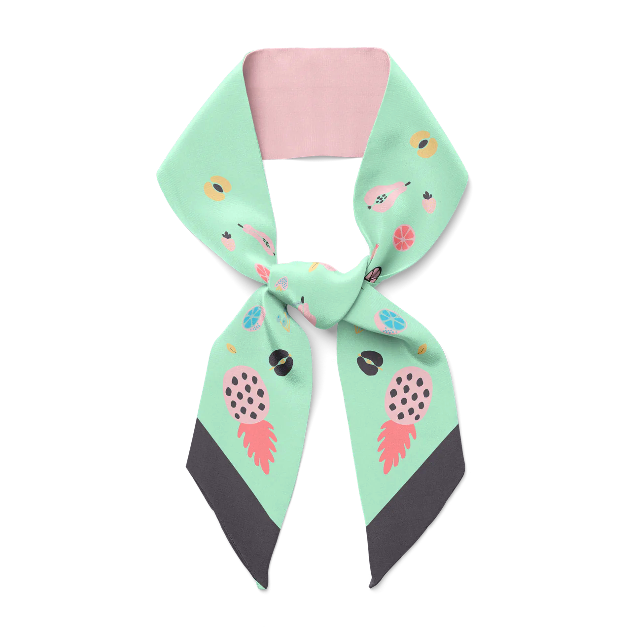 Emily pastel coloured fruit salad silk twill hair scarf