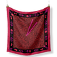 Mai Japanese Sushi inspired square silk scarf with striking cerise pinks and black